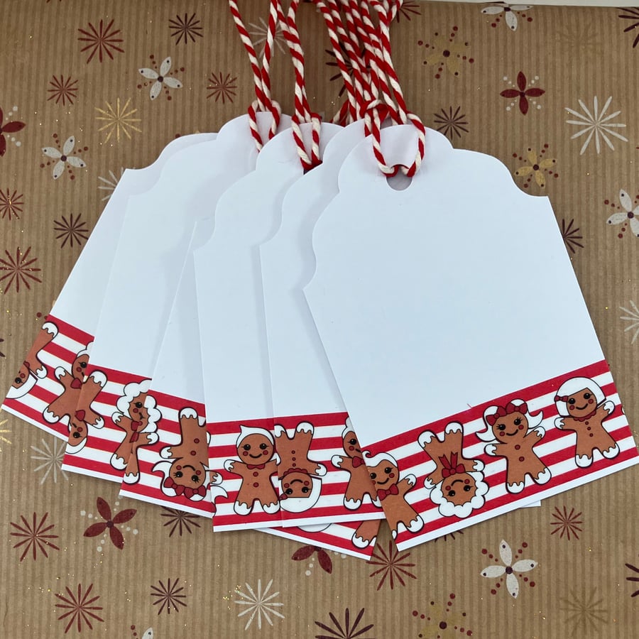 Multipack gingerbread people Christmas gift tags