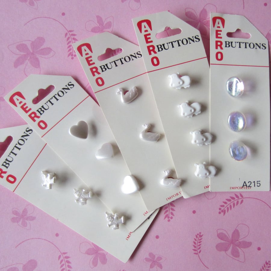 Vintage White Children's Buttons