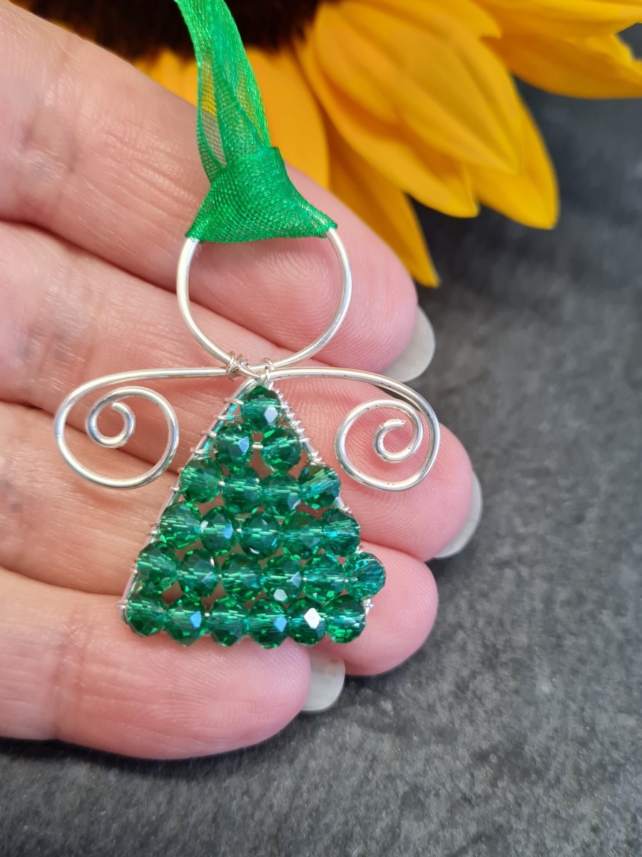 Seconds Sunday - Wire wrapped Angel Decoration with crystals