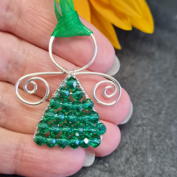 Seconds Sunday - Wire wrapped Angel Decoration with crystals