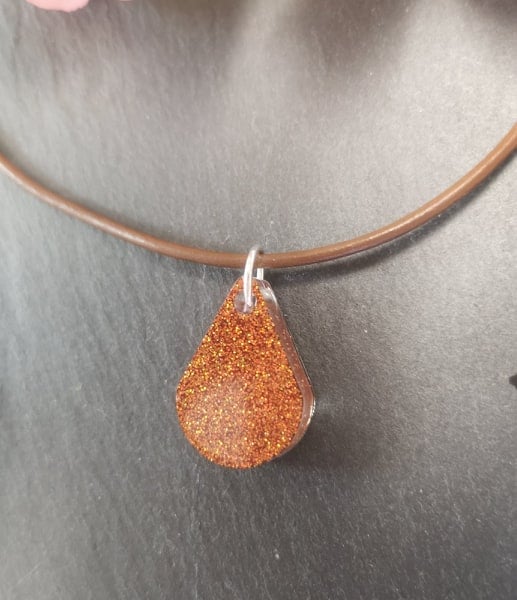 Teardrop Resin Sparkle Pendant