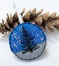 Upcycled embroidered Christmas tree scene home decoration.  - Image 2