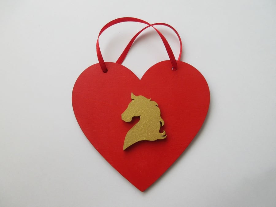Horse Love Heart Hanging Decoration Valentine Pony