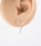 Titanium open hoop earrings - Delicate polished lightweight threader earrings - Image 5