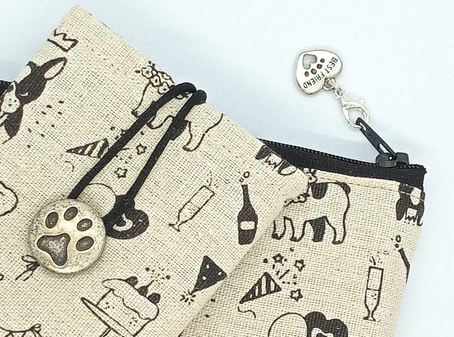 Boston Terrier Cosmetic Bag and Glasses Case set 217E