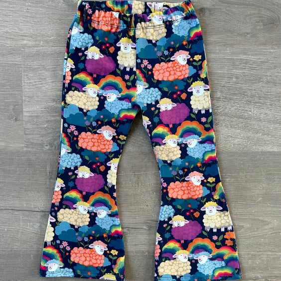 Rainbow Sheep Kick Flare Leggings sizes 2-7 years