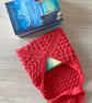 Granny Square Book Sleeve - Book Wrap - Red Crocheted Book Sleeve - Image 6