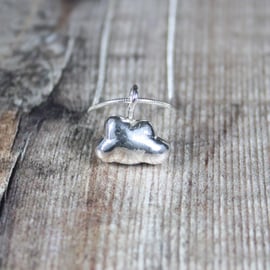 Handmade Solid Silver 'Silver Linings' Cast Cloud Necklace