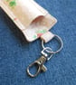 Key ring lip balm holder pink floral fabric keyring  - Image 3
