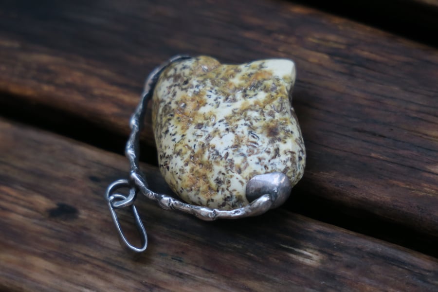Unique Amber Pendant, Handmade Amber Jewellery, Baltic Amber Necklace