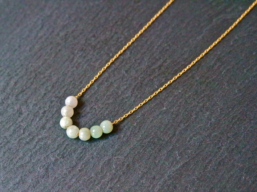 Necklace - Jade gold plated