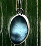 Sterling Silver Manta Ray Silhouette Seaham Blue Sea Glass Pendant Necklace - Image 2
