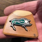 Pagan Boar Yew Brooch