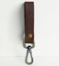 Rustic Brown Full Grain Leather Belt Loop Key Holder Brass Snap Hook UK - Image 3