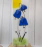 Bluebell, Harebell  fused glass panel on ash base stand - Image 8