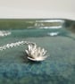 Sterling Silver Lotus Necklace - Petal Layered Flower Pendant