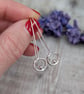 Sterling Silver Circle and Dot Long Earrings - JBJ1076 - Image 1