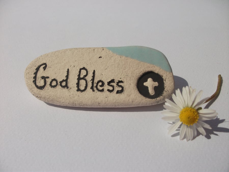 Confirmation or Christening or Baptism or New Baby Ceramic Word Stone - gift.