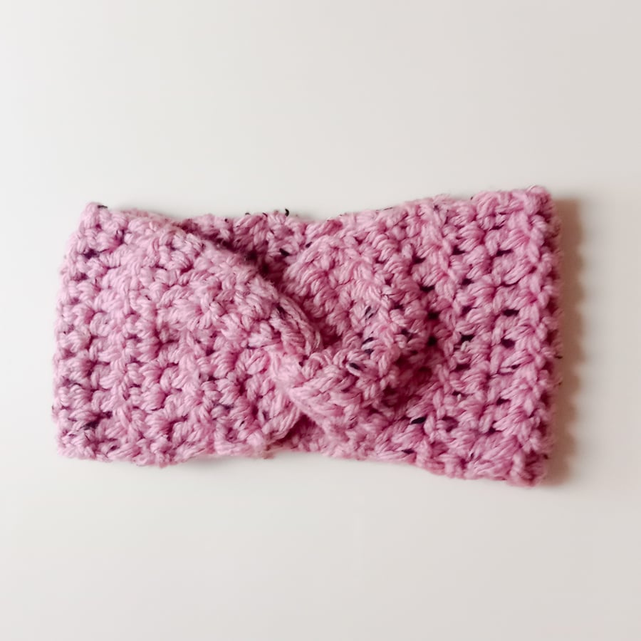 CROCHET Ladies Pale Rose Headband