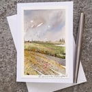 Handpainted Blank Card. Handmade. Letterbox Gift. Keepsake