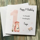 1st Birthday Card Cute Happy Birthday Gift or Girl Handmade and Personalised