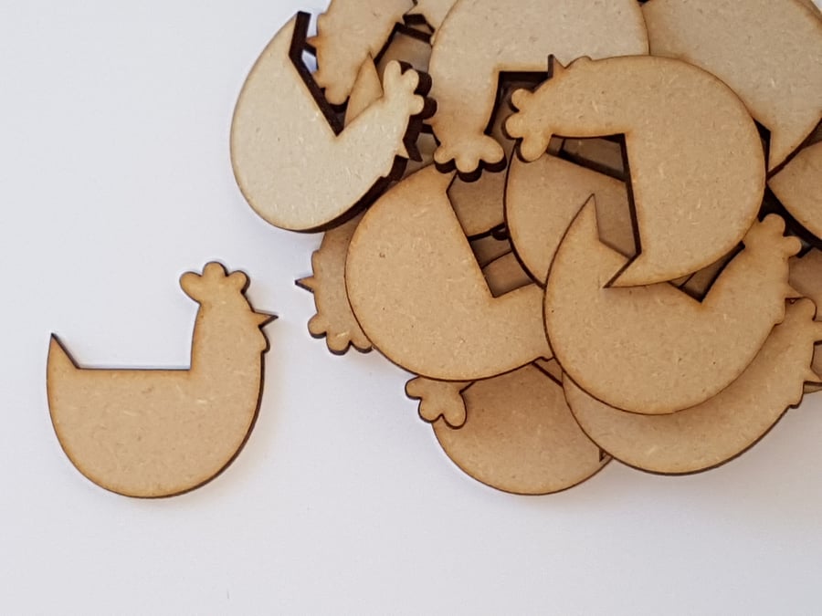 MDF Chicken Hen 4cm - 25 x Laser cut wooden shape