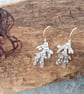 Silver seaweed earrings