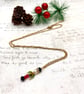Small crystal Nutcracker pendant in classic red and green christmas jewellery - Image 2