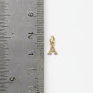 14ct gold plated A letter charm pendant with closed jump ring