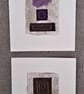 Colourful Combinations Grey Purple Handstitched Geometric Art Pictures - Image 4