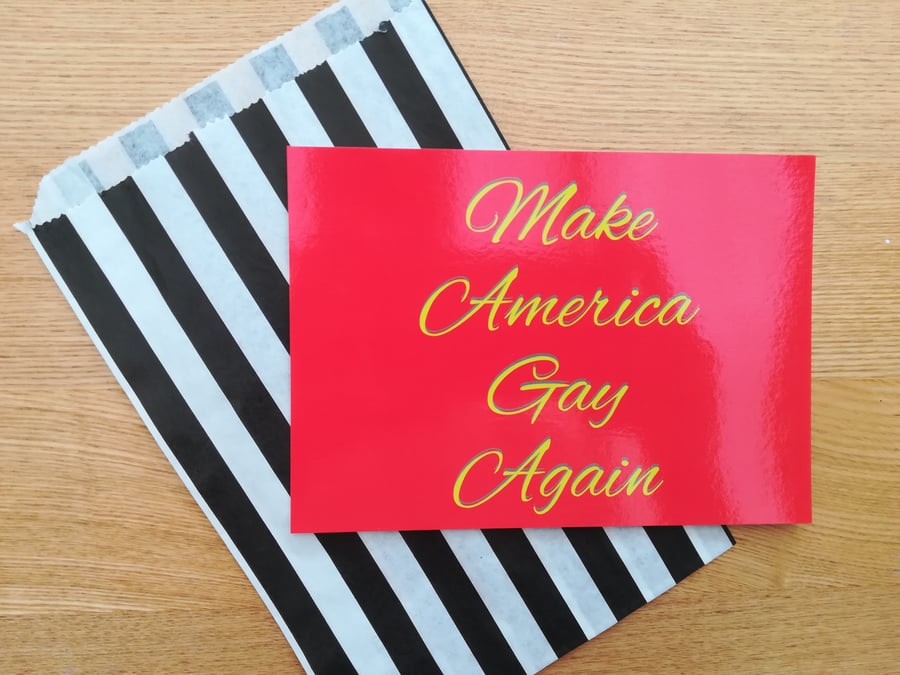 Make America Gay Again A6 Print, Funny LGBTQ Art