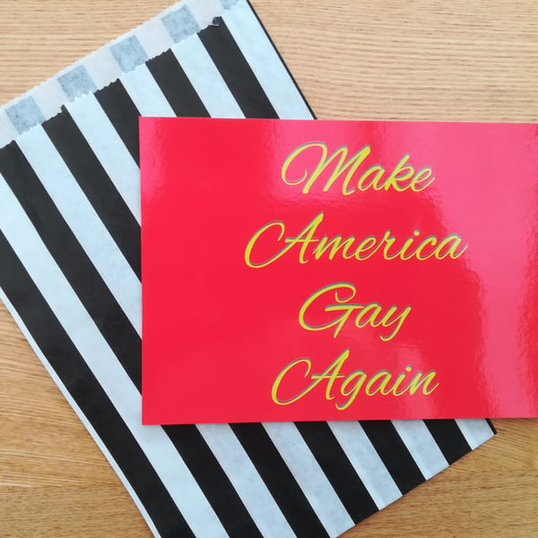 Make America Gay Again A6 Print, Funny LGBTQ Art