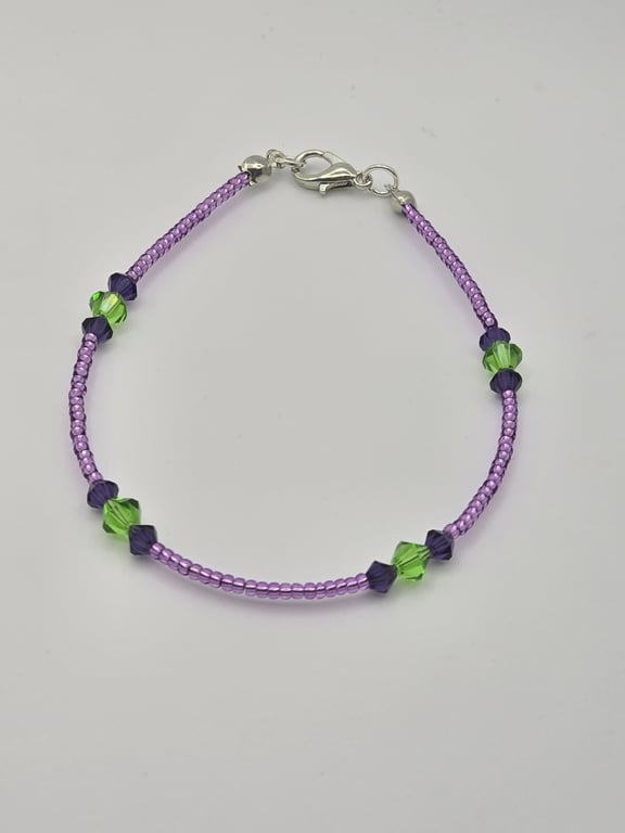 Preciosa Crystal Bicone bracelet - Green and Purple