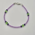 Preciosa Crystal Bicone bracelet - Green and Purple