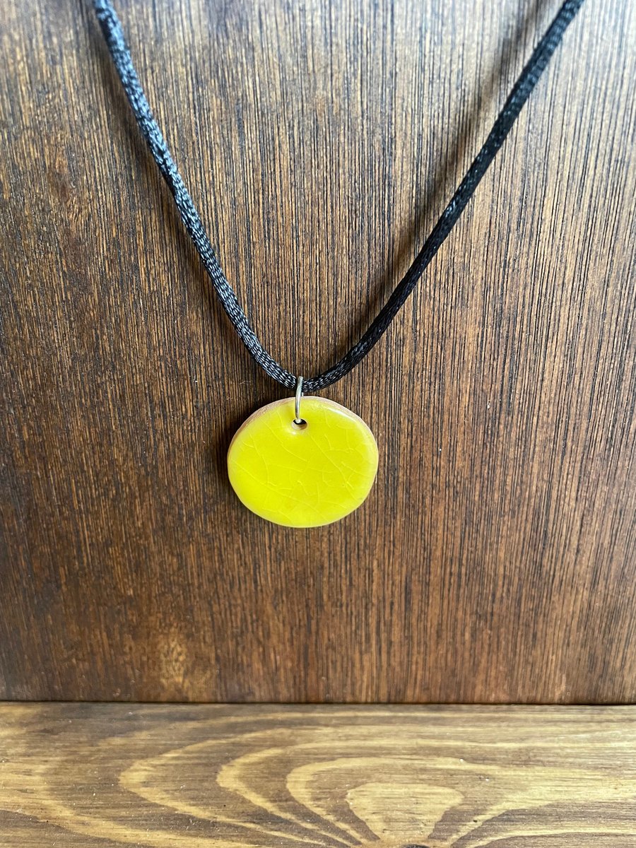 Summer Sale!  Sunshine yellow ceramic necklace
