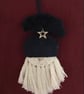 Boho macrame Christmas decoration set- navy trim - Image 3