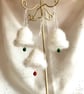 3 festive hand knitted bells