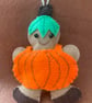 Felt Gingerbread Pumpkin Halloween hanging decoration  - Image 1