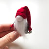 Tiny Gnome Brooch, Stocking Filler Brooche, Stripy Hat Scandi Gnome, Tiny Art