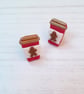 Gingerbread Latte coffee cup earrings - Image 3