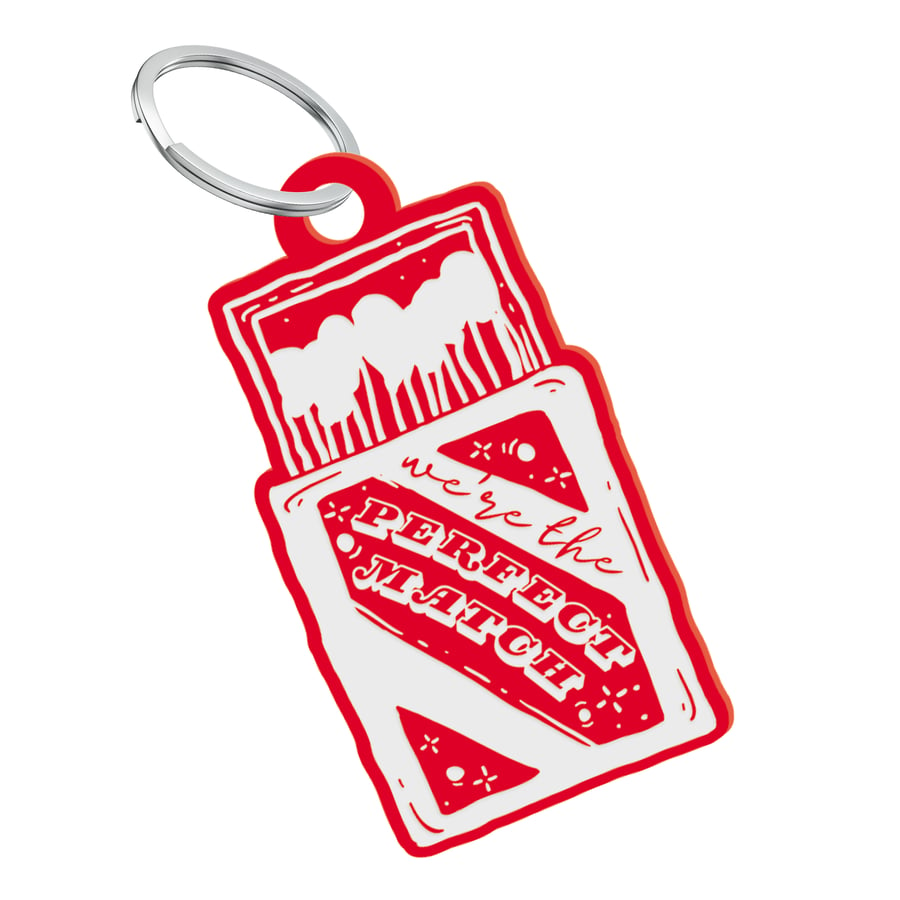 Perfect Match Keyring: Acrylic Matchbox Keychain, Ideal Valentine's Day Gift