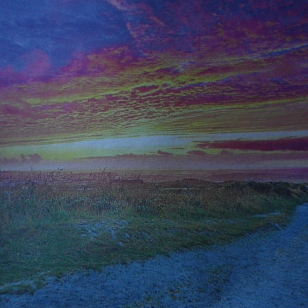  Cornish Coast Road A4, unframed, mounted, free hook & easel  free shipping 4011