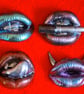 Handmade epoxy resin fridge magnet 'lips'.