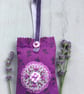 Hand Embroidered Chequered Lavender Bag