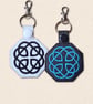 Celtic Fatherhood Knot Keyring - Embroidered Faux Leather Gift for Dad