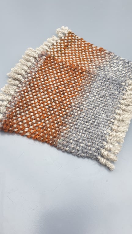 'Horizons'   - a pair of hand woven coasters