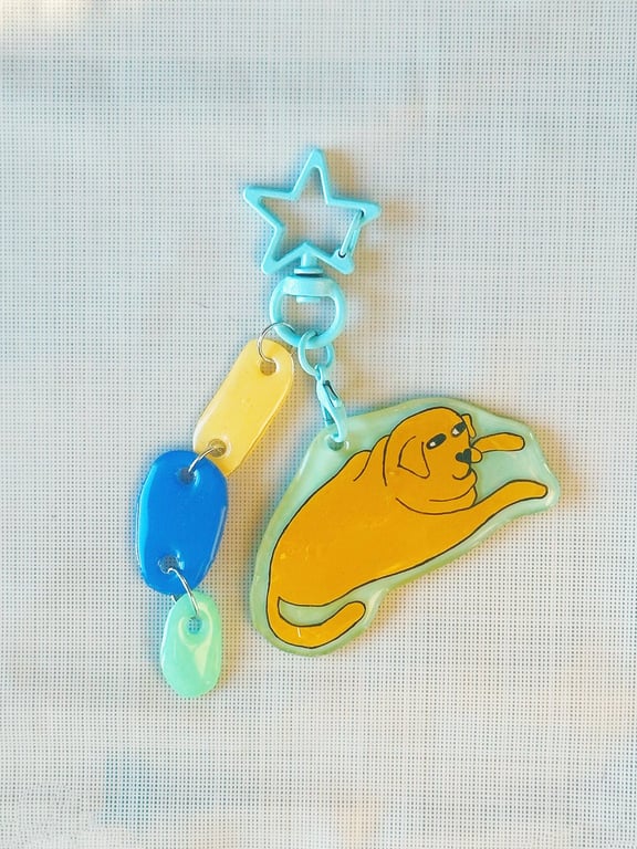 Take It Easy Dog – Handmade Original Pet Illustration Keyring