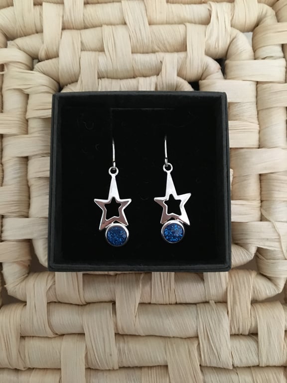 Falling Star Earring in Blue