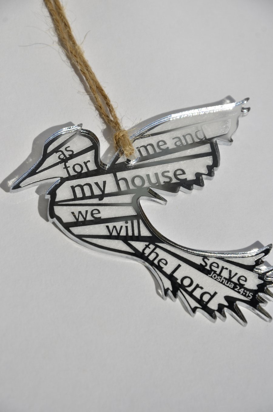 'Laser Tweet' - Joshua 24:15 (acrylic, 10cm)