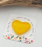 Yellow Fused Glass Pocket Heart
